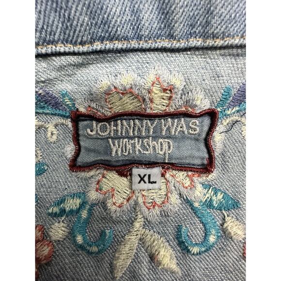 Johnny Was Workshop Jean Jacket Womens XL Oman Embroidered Floral - Picture 5 of 12